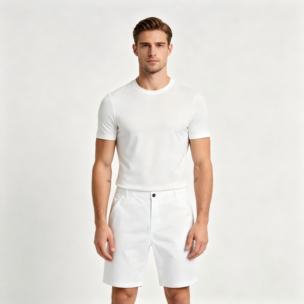 GorgeousBen Men's Breathable Cotton Casual Shorts, Lightweight Summer Outfit