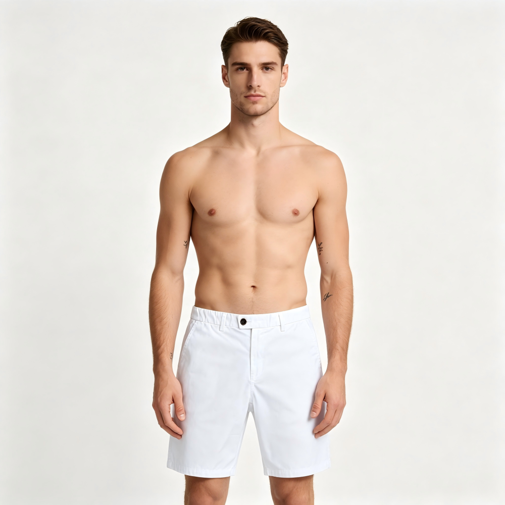 GorgeousBen Men's Casual Summer Cotton Shorts, Breathable Holiday Bottoms