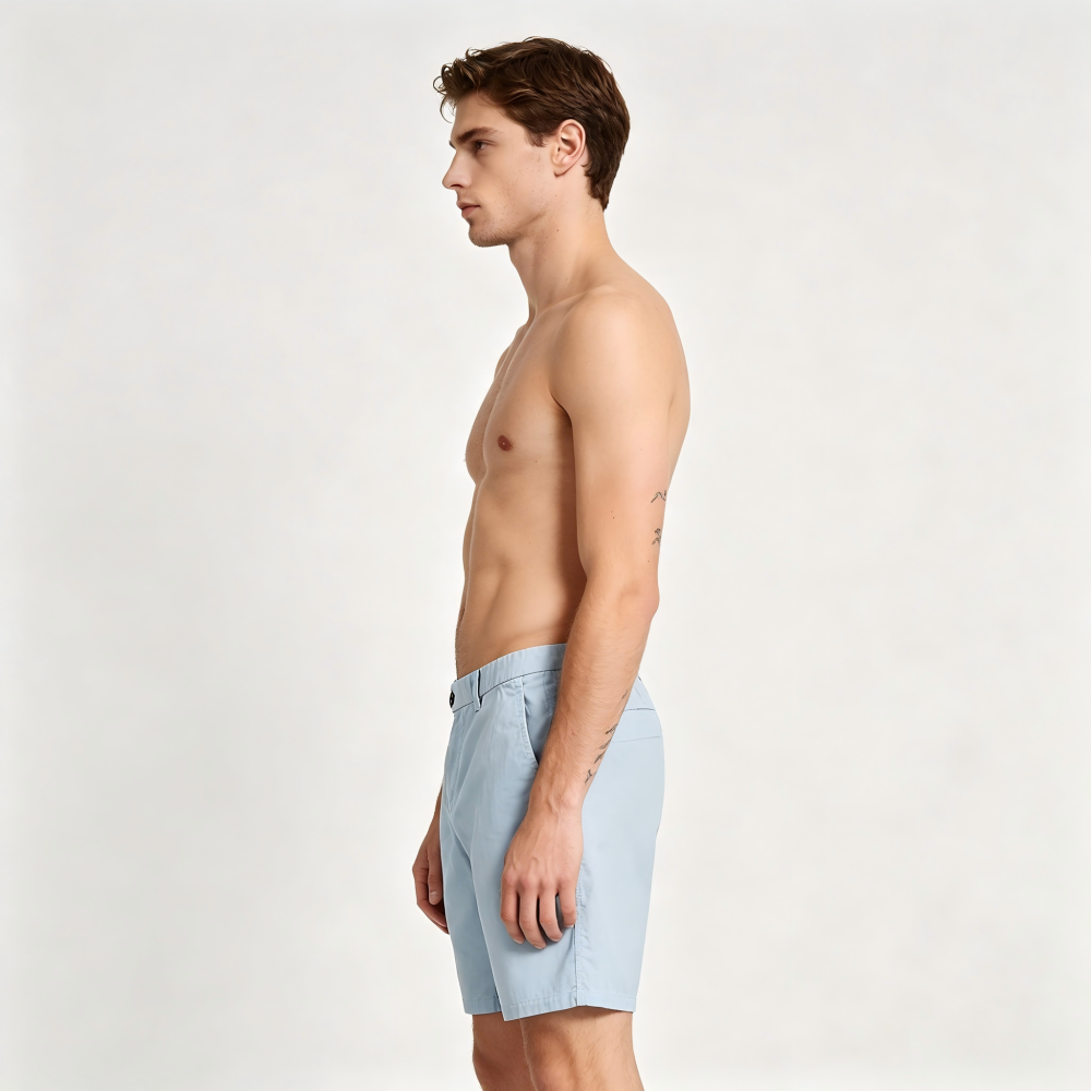 GorgeousBen Men's Casual Summer Cotton Shorts, Breathable Holiday Bottoms