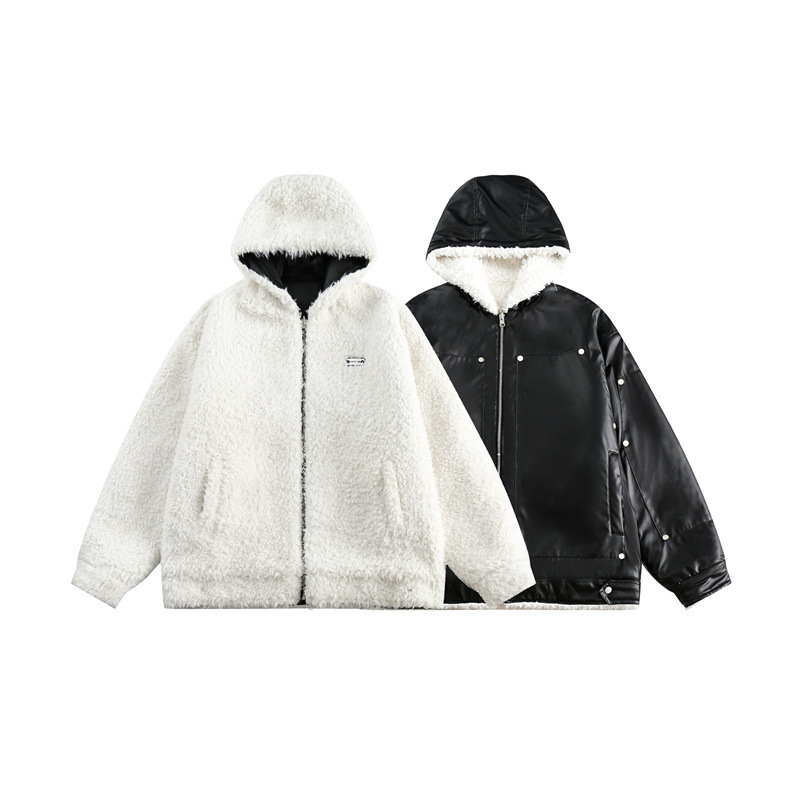 GorgeousBen Men's Reversible Fleece Lined PU Leather Winter Jacket