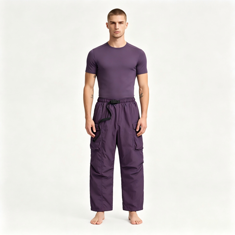 GorgeousBen Men's 90% White Duck Down Loose Cargo Winter Pants