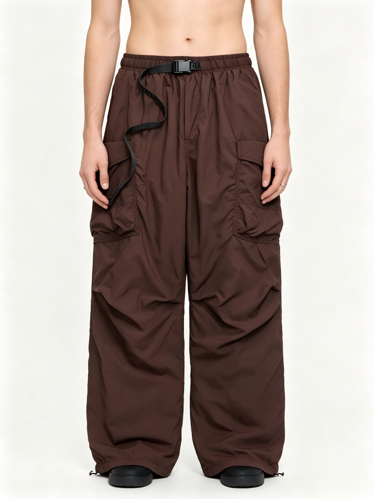 GorgeousBen Men's 90% White Duck Down Loose Cargo Winter Pants