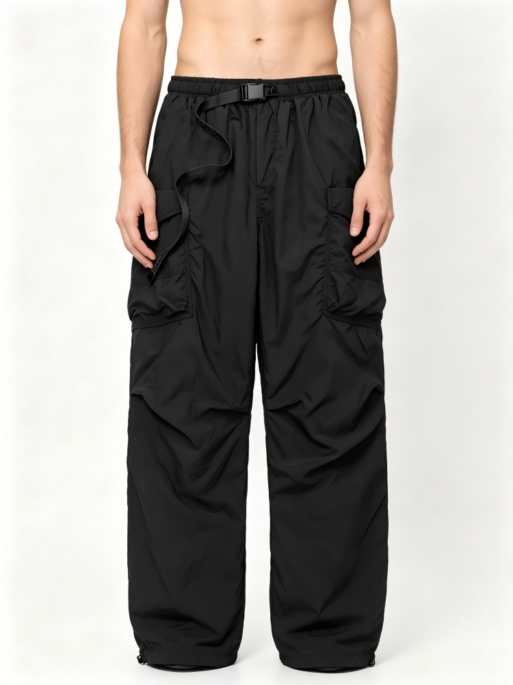GorgeousBen Men's 90% White Duck Down Loose Cargo Winter Pants