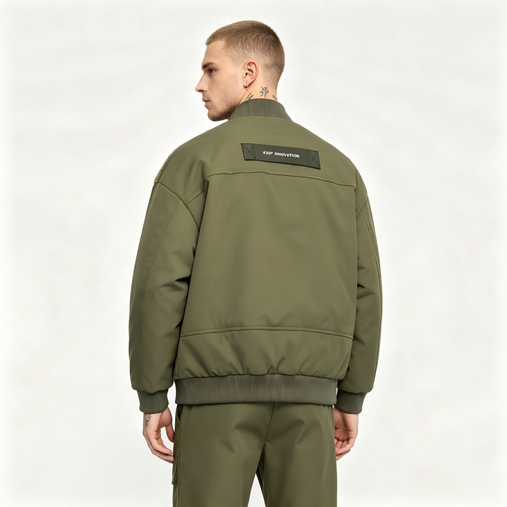GorgeousBen Men's Fleece Patchwork Winter Bomber Jacket