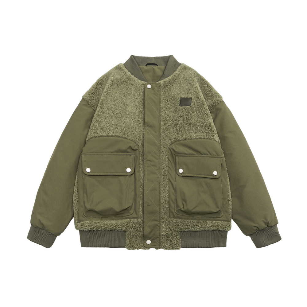 GorgeousBen Men's Fleece Patchwork Winter Bomber Jacket