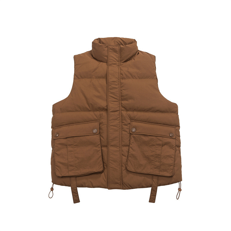 GorgeousBen Men's 130g White Goose Down Loose Puffer Vest