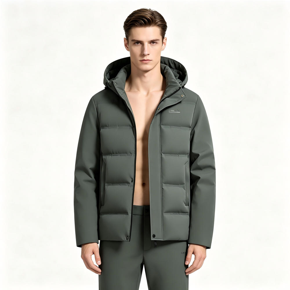 GorgeousBen Men's Loose Fit Padded Winter Coat with Detachable Hood