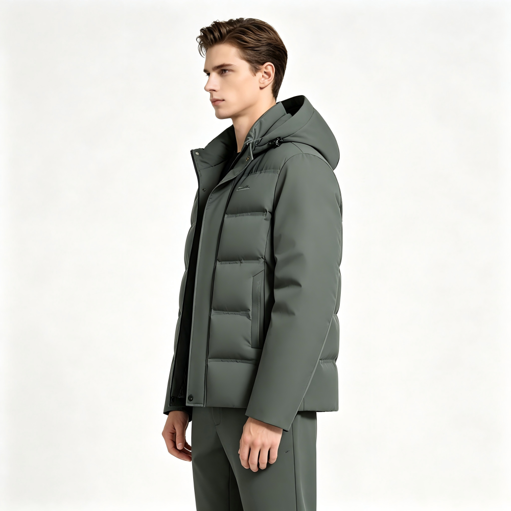 GorgeousBen Men's Loose Fit Padded Winter Coat with Detachable Hood