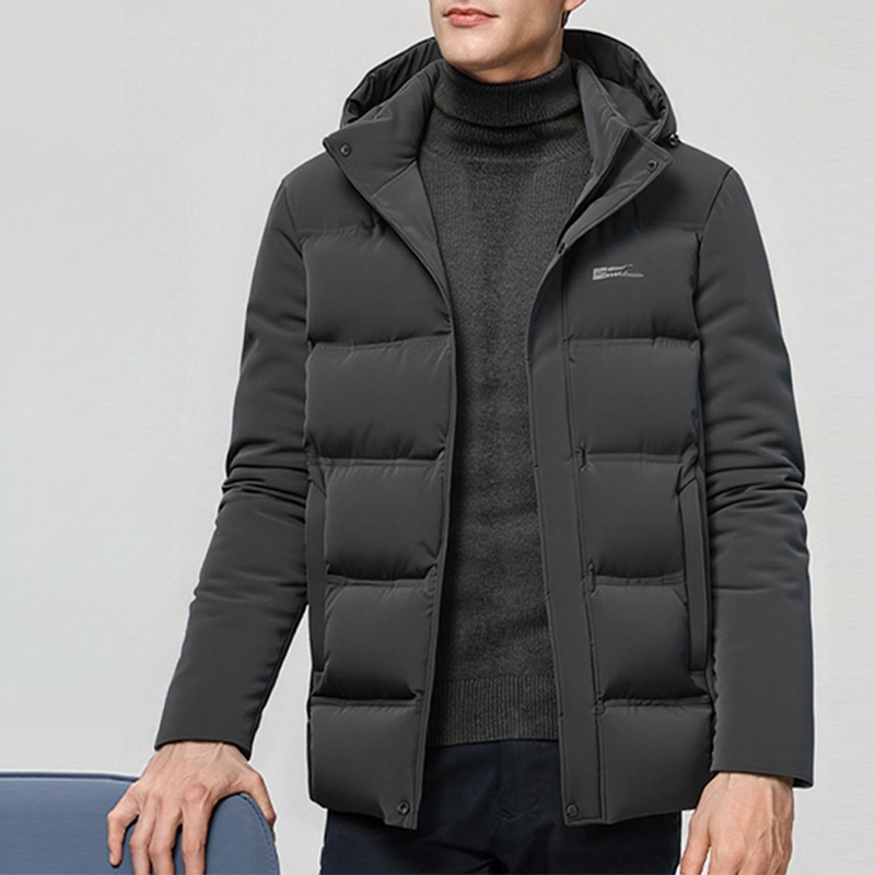 GorgeousBen Men's Loose Fit Padded Winter Coat with Detachable Hood