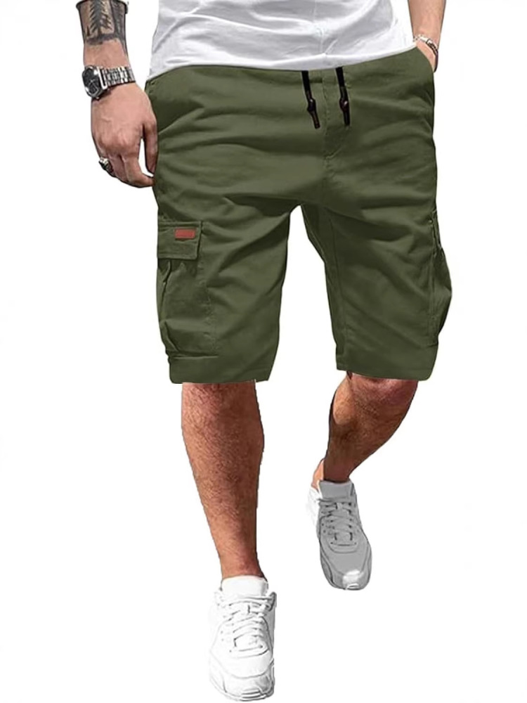 GorgeousBen Men's Casual Cargo Shorts, 100% Polyester Quick Dry Multi-Pocket Straight Fit Workwear Half Pants