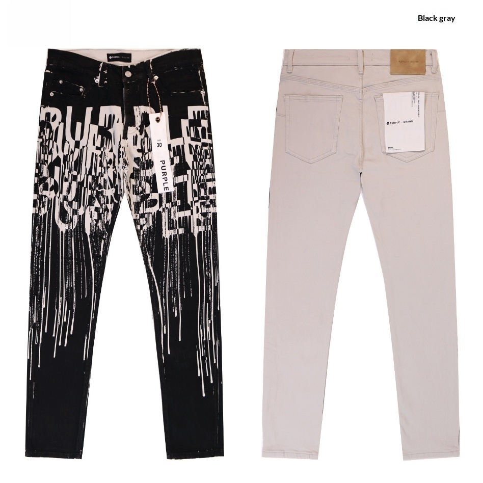GorgeousBen Men's Vintage Washed Flare Denim Pants with Colorful Smile Print