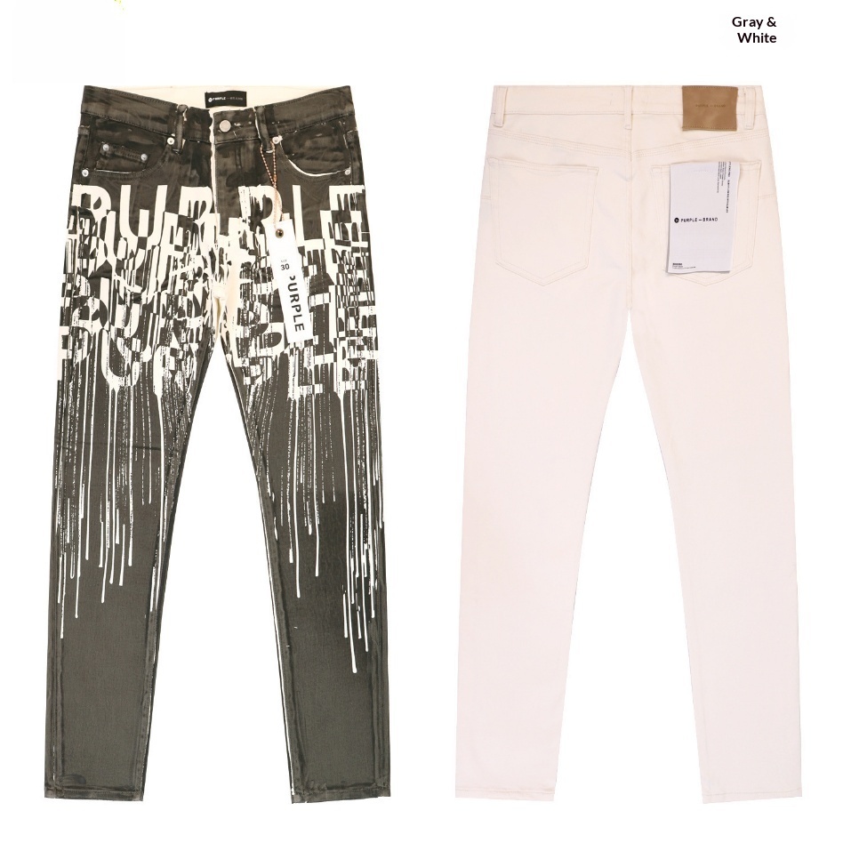 GorgeousBen Men's Vintage Washed Flare Denim Pants with Colorful Smile Print