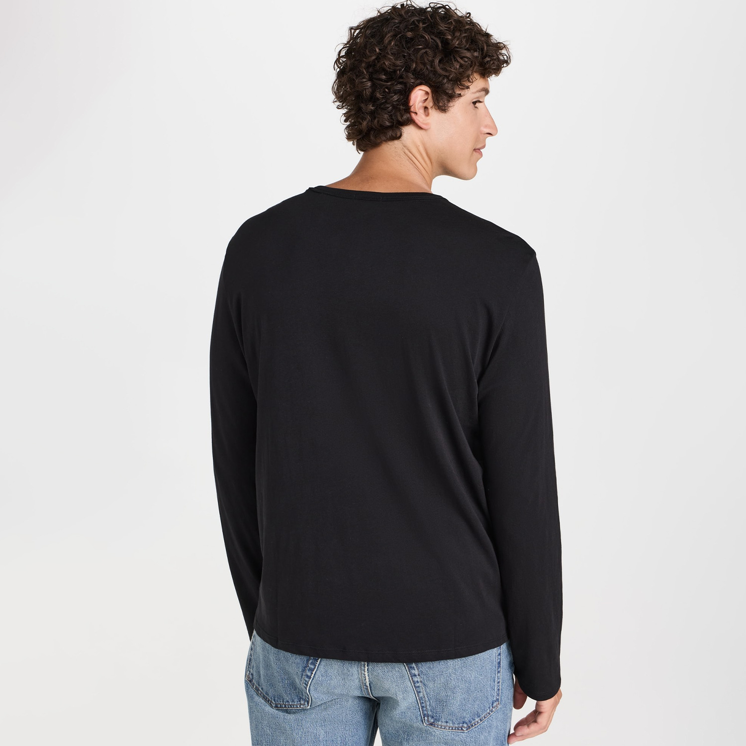 High-End Light Luxury Henry Collar Long-Sleeve T-Shirt for Men, 2026 Autumn Collection, Cross-Border American Casual Versatile Pure Cotton Washed Top