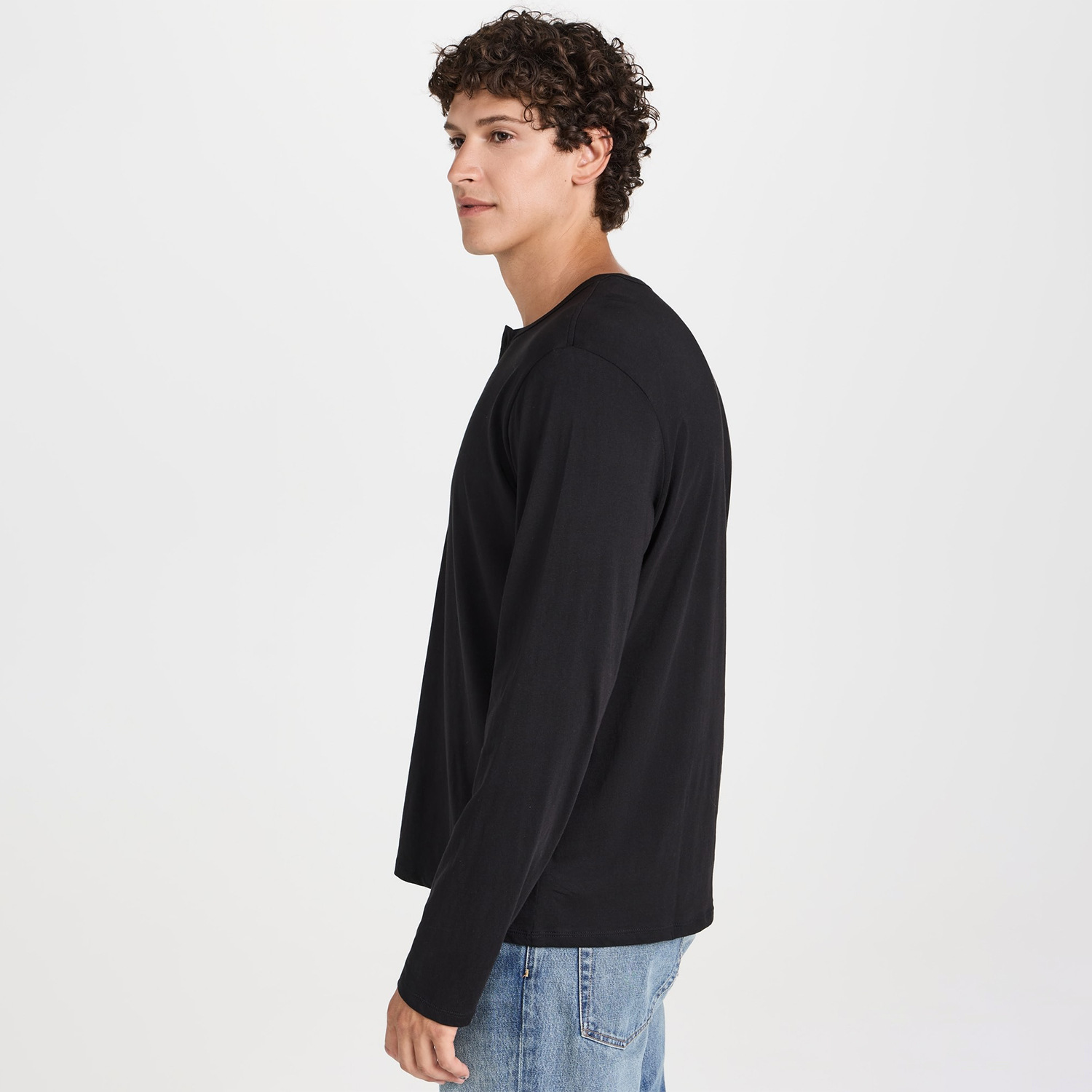 High-End Light Luxury Henry Collar Long-Sleeve T-Shirt for Men, 2026 Autumn Collection, Cross-Border American Casual Versatile Pure Cotton Washed Top
