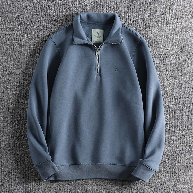 GrogeousBen Men's Fashion Sweatshirt Pullover Zipper Sweater Plus Size Men'S Custom Half Zip Hoodie