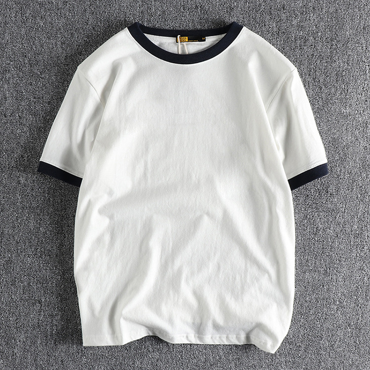 GrogeousBen Comfortable men Customized Blank Contrast Collar Tee men ringer men casual wear t shirts 100% cotton t-shirt design