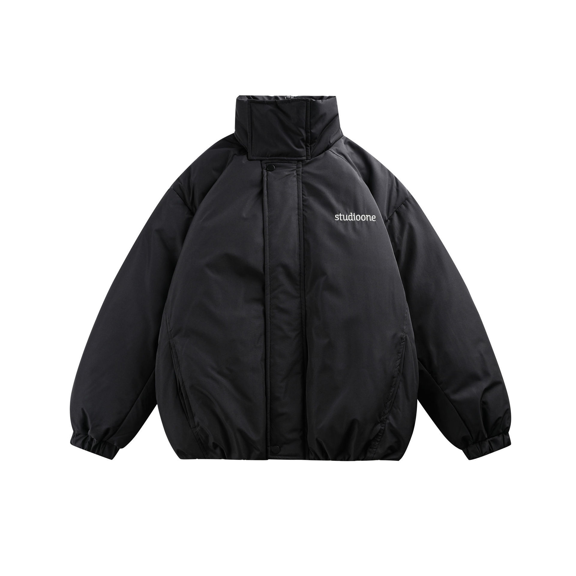 GrogeousBen Women's American-style stand-up collar white duck down jacket, new winter 2025 oversize bread clothing warm coat.