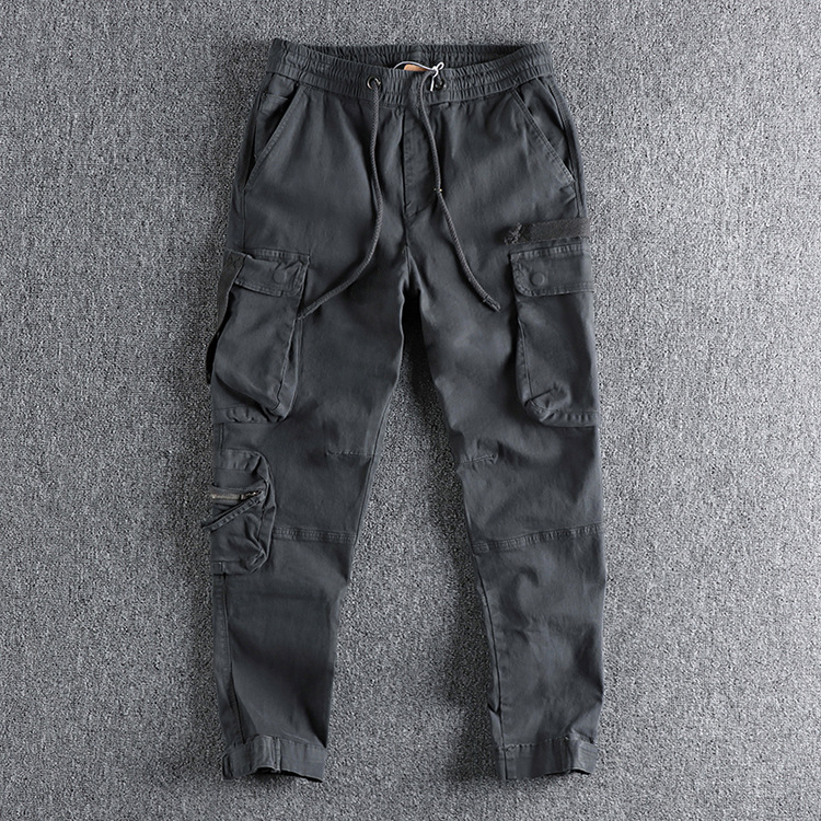 GrogeousBen Men's Thick Cotton Twill Men's Multi-Pocket Cargo Pants& Trousers Tactical 3D Pockets Cargo Pants Men For Winter