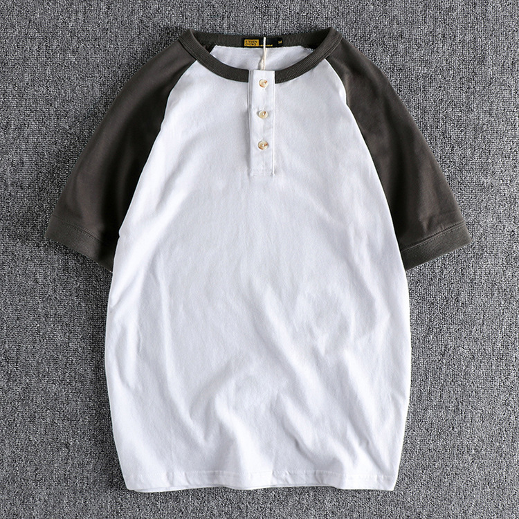 GorgeousBen Men's O Neck Button Decoration Custom Slim Casual Tshirts Running Essentials Baseball Tshirt Men