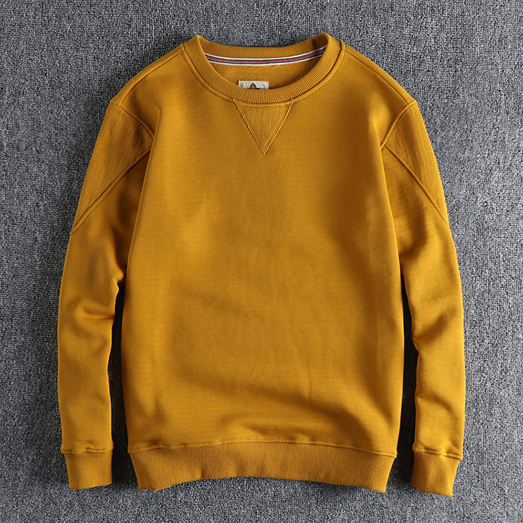 GorgeousBen Men's Simple Sweatshirts Knitted Casual Blank Oversized Cotton Crewneck Sweatshirt