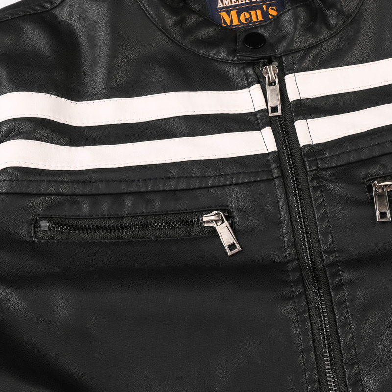 GorgeousBen Faux Leather Jackets for Men Winter Plush Jacket BN9013