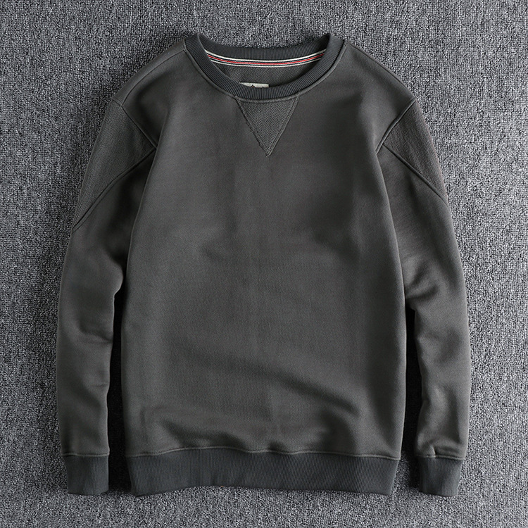 GorgeousBen Men's Simple Sweatshirts Knitted Casual Blank Oversized Cotton Crewneck Sweatshirt