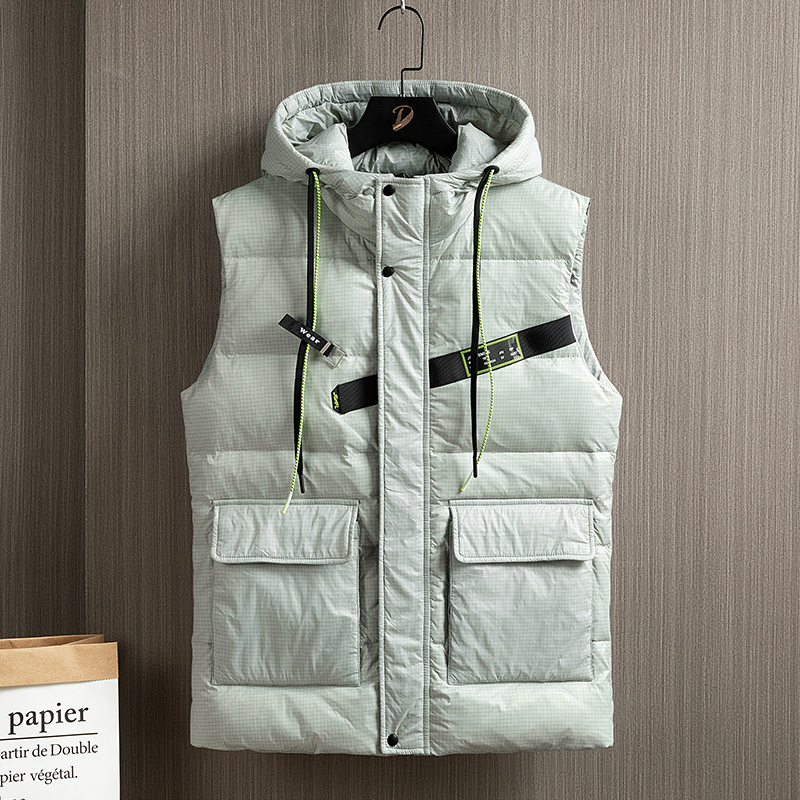 Mens soft down winter sleeveless vest jacket mens puffer vest