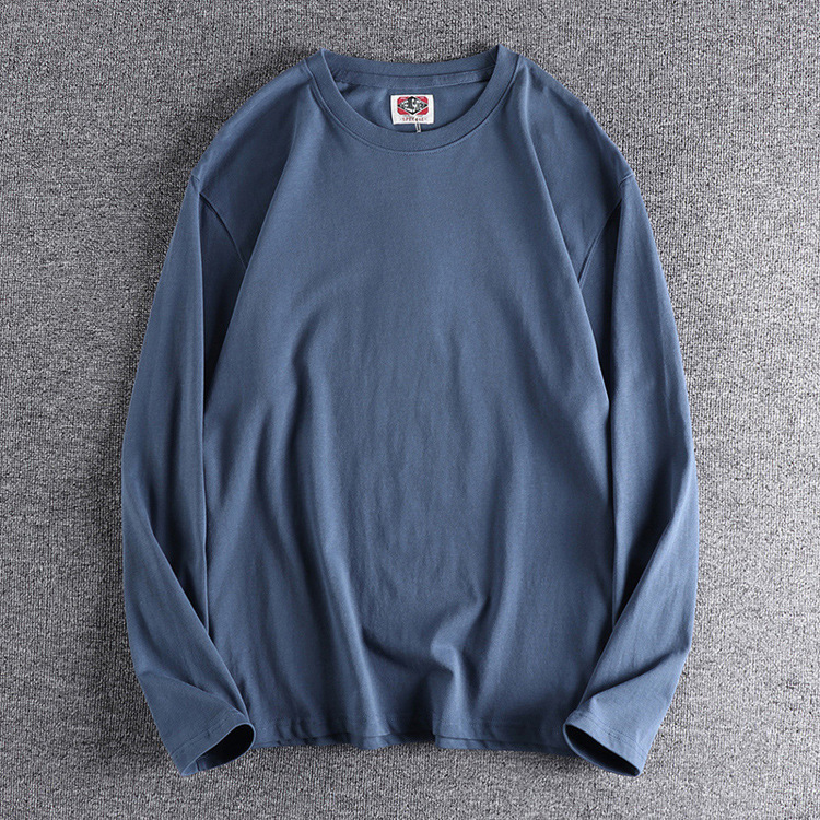 GrogeousBen Cotton Leggings Top New Spring And Autumn  Loose Sleeve T-shirt Solid Color Base Everything Man T-shirt