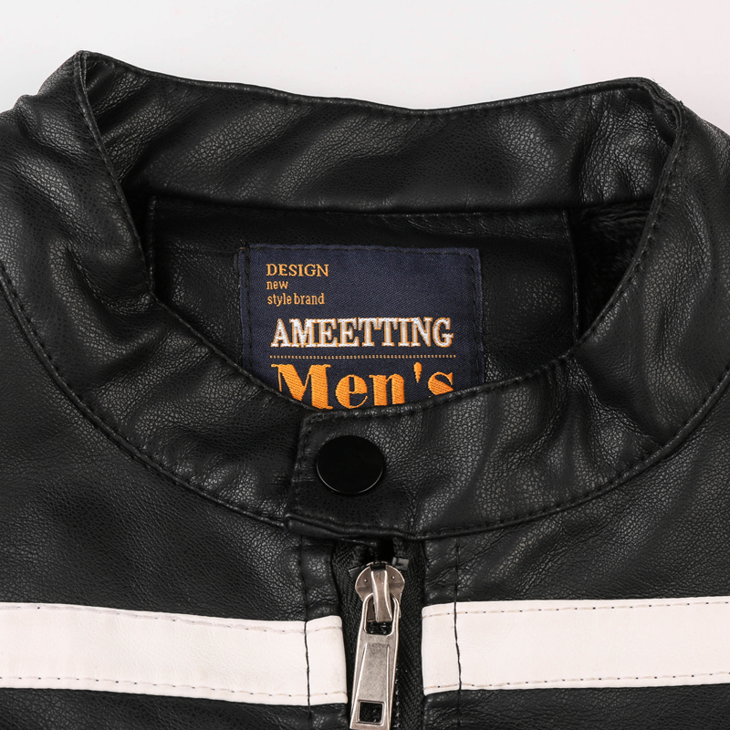 GorgeousBen Faux Leather Jackets for Men Winter Plush Jacket BN9013