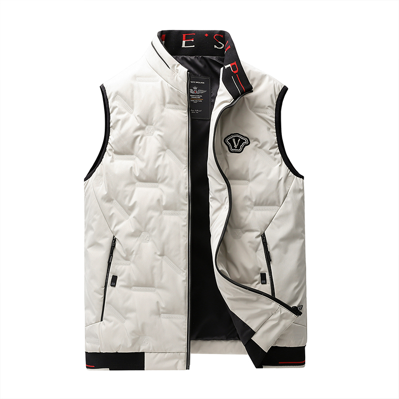 Men's collar sleeveless cotton-padded waistcoat trend Joker casual fashion thick warm waistcoat home fashion
