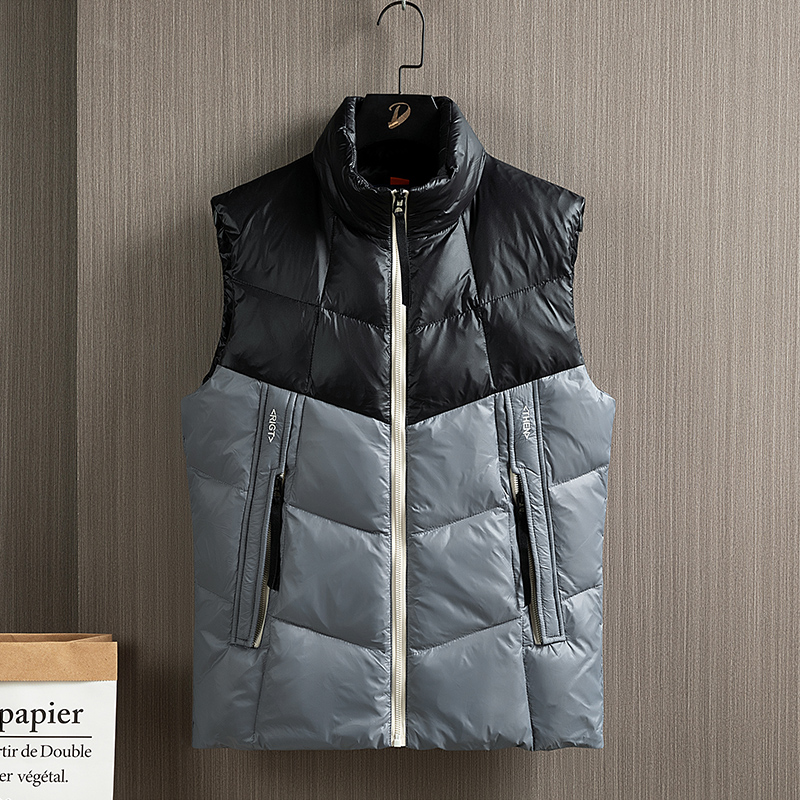 Mens Winter Stand Collar Sleeveless Puffer Jacket Men Gilet Jacket Men's Vests & Waistcoats