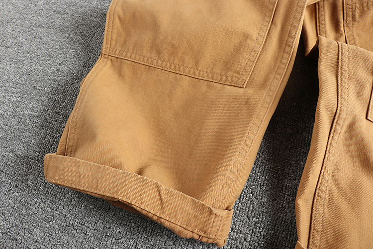GrogeousBen Close-fitting pearl sail woven men's casual pants American retro trend splicing design sense workwear long pants.
