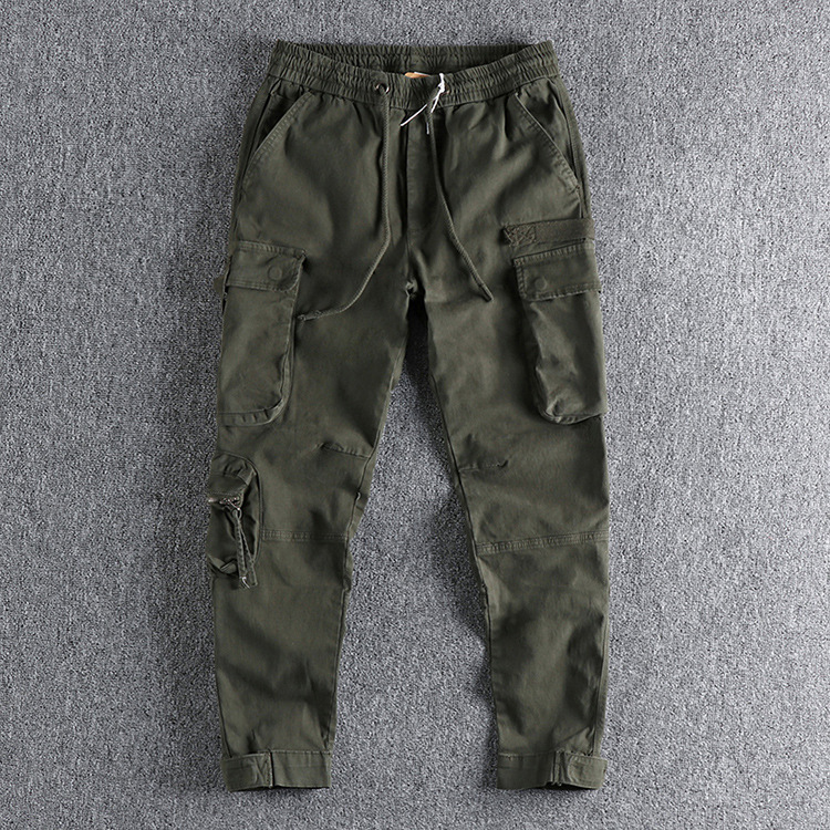 GrogeousBen Men's Thick Cotton Twill Men's Multi-Pocket Cargo Pants& Trousers Tactical 3D Pockets Cargo Pants Men For Winter