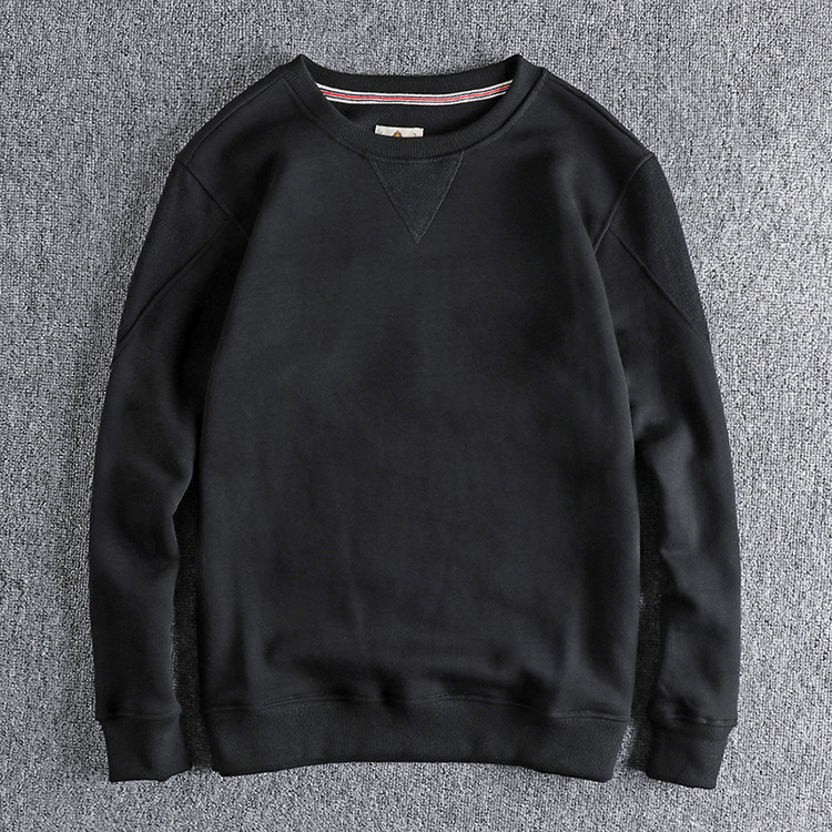 GorgeousBen Men's Simple Sweatshirts Knitted Casual Blank Oversized Cotton Crewneck Sweatshirt