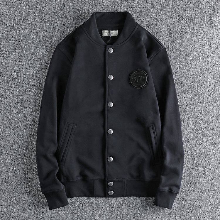 GrogeousBen Men's Baseball Men Jacket Embroidered Grey Baseball College Jacket