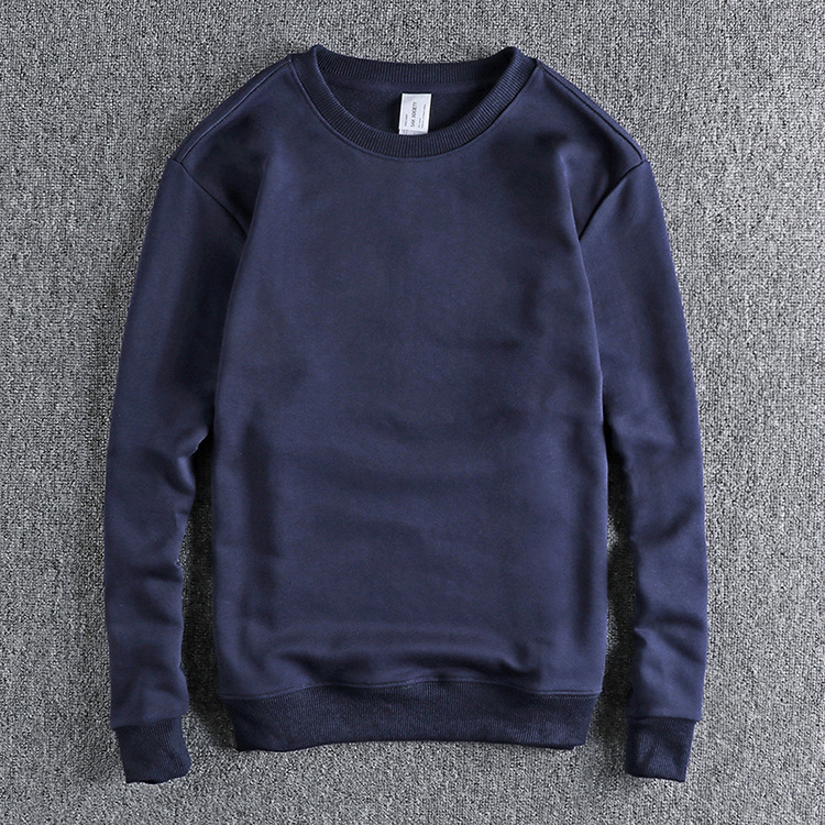 GorgeousBen Men's Wool circle round neck hoodie men basic solid color retro all match youth