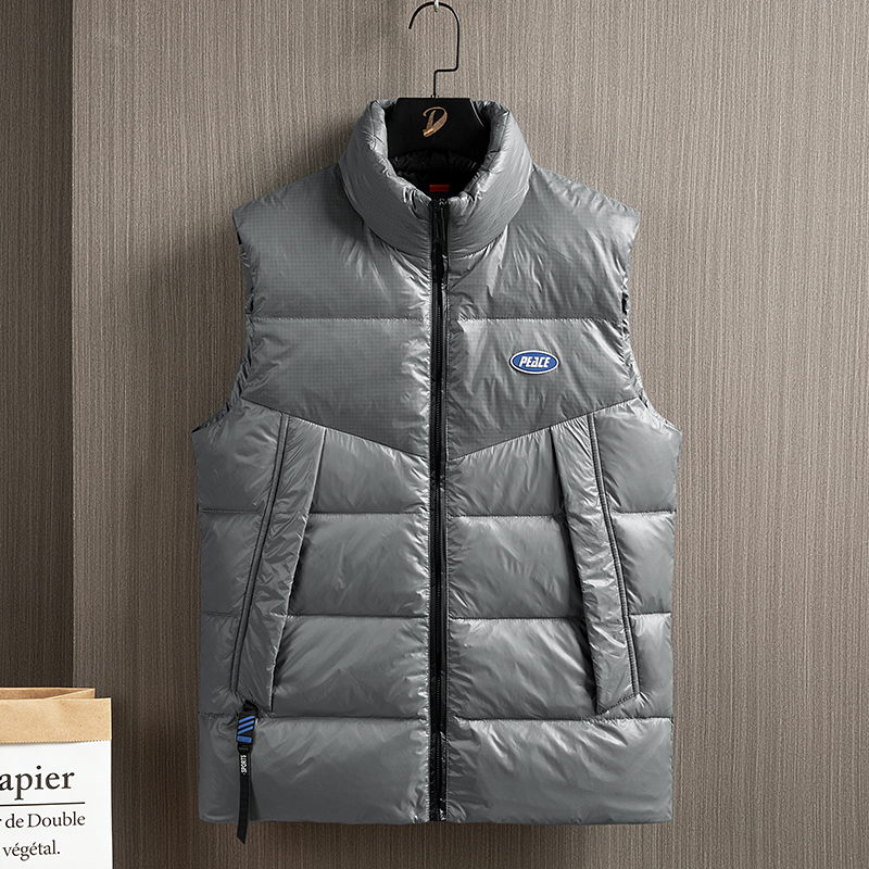 Mens  hot sale lightweight breathable warm solid color vest men's down jacket with  duck down for winter