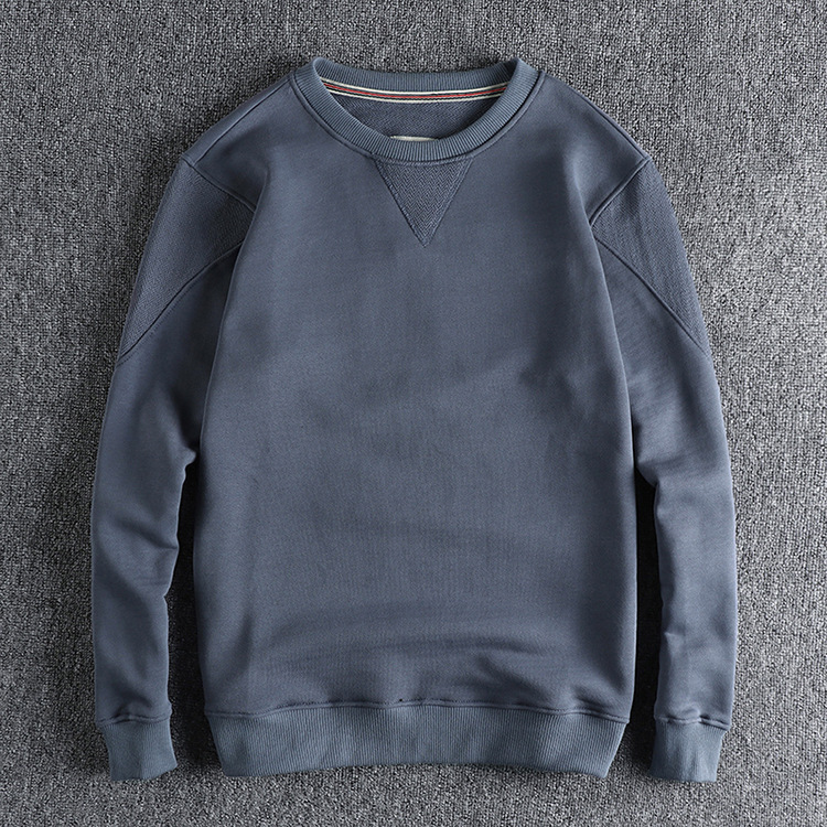 GorgeousBen Men's Simple Sweatshirts Knitted Casual Blank Oversized Cotton Crewneck Sweatshirt