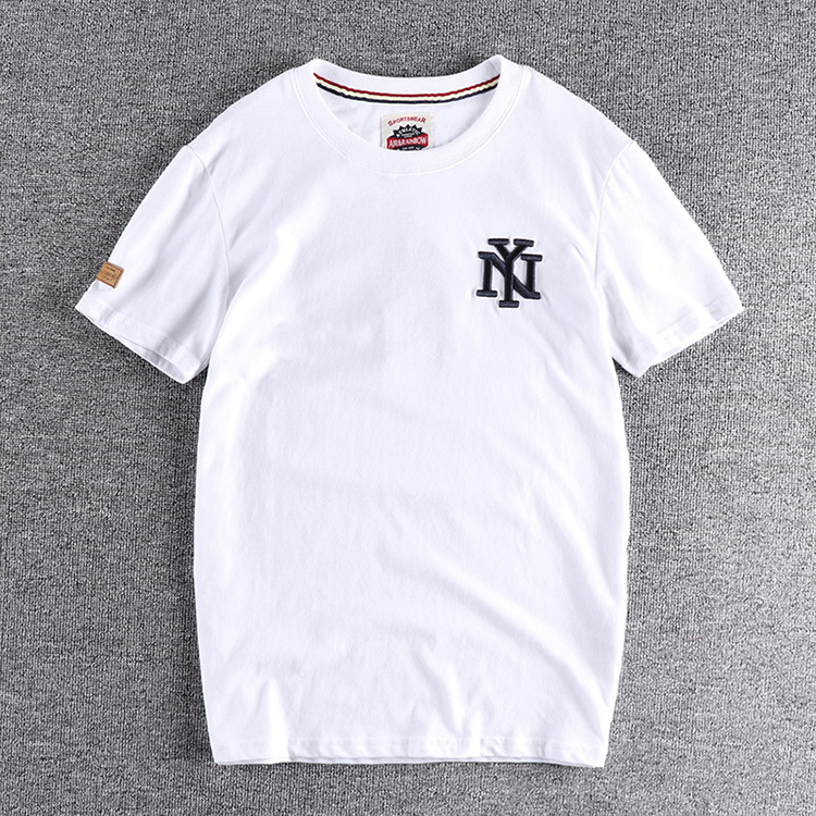 Grogeous Ben Men's Embroidered Heavy Cotton Screen Printing Blank Plain T-Shirt Men's Polo Shirts Short Sleeve Casual T Shirt