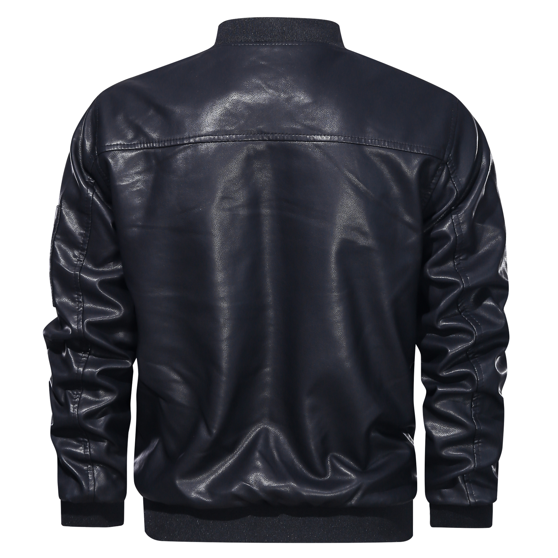 Men′s Leather PU Motorcycle Baseball Leather Jacket BN201