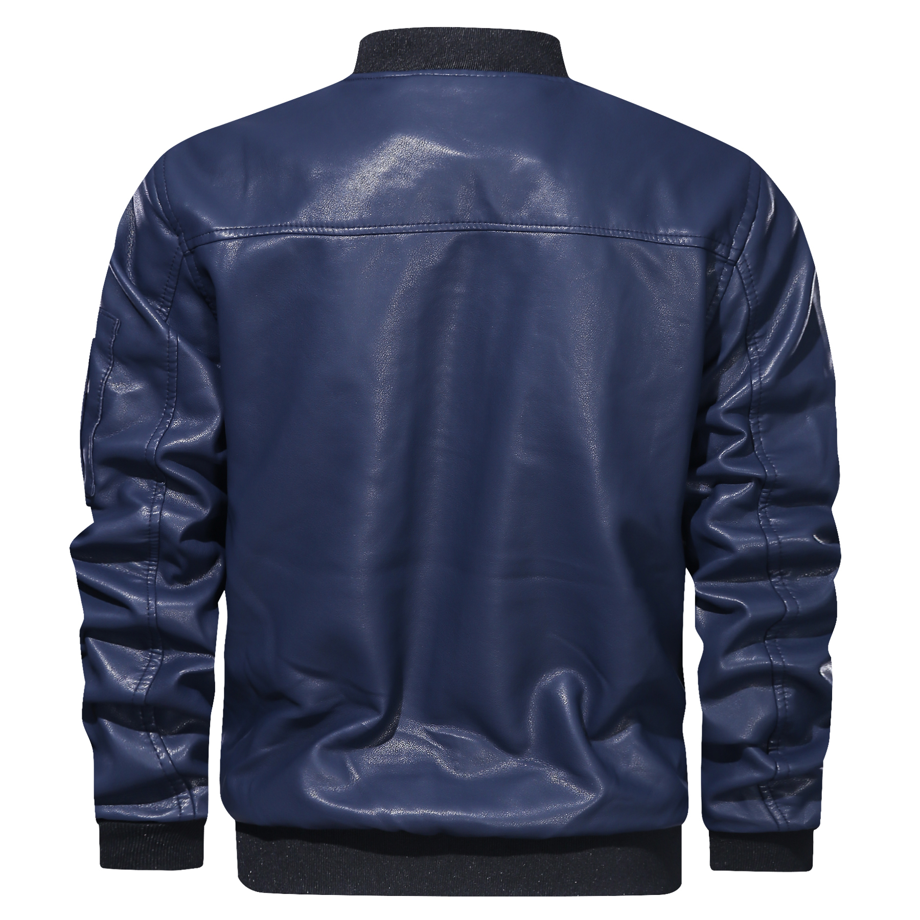 Men′s Leather PU Motorcycle Baseball Leather Jacket BN201