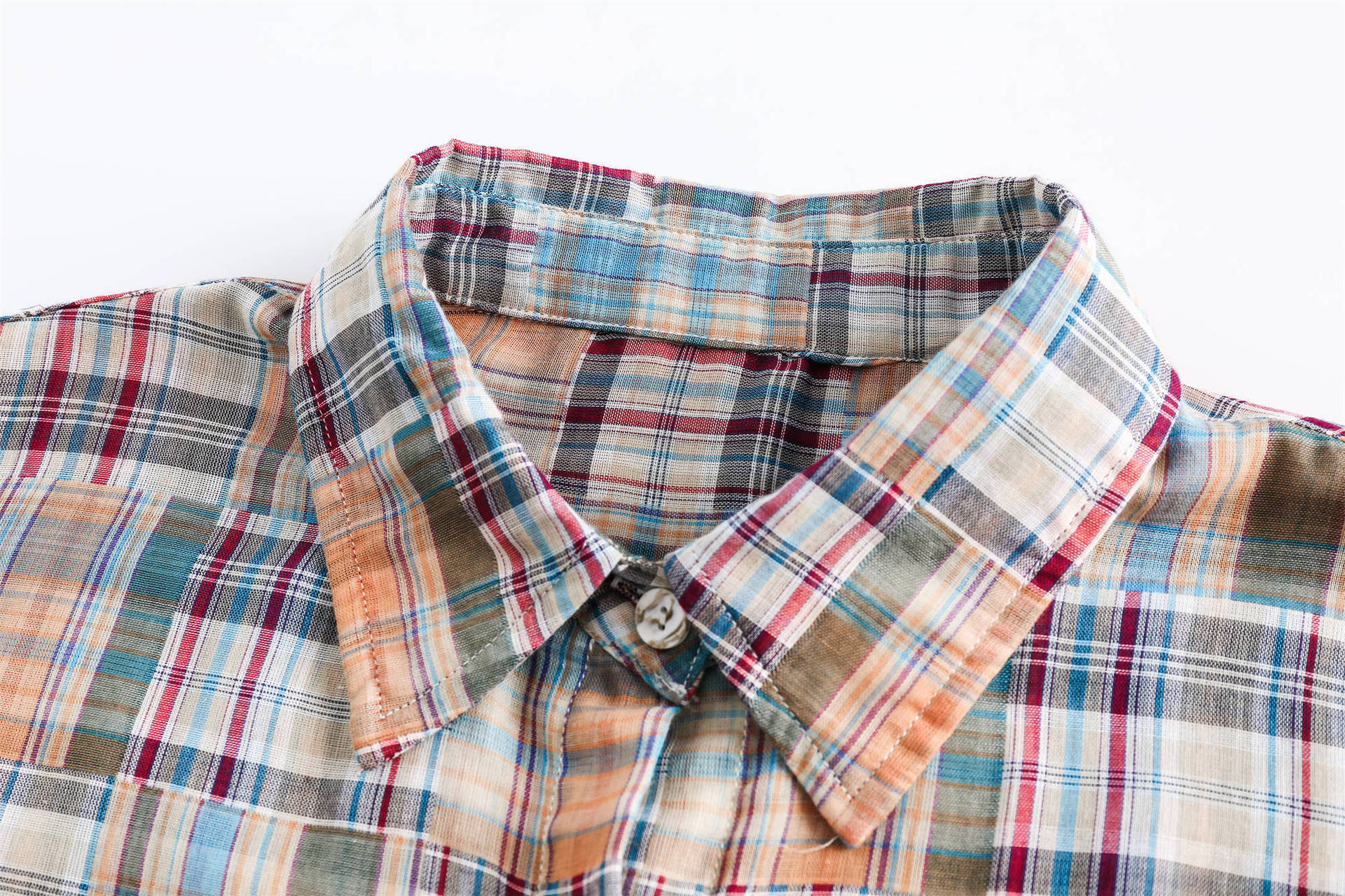 GorgeousBen  Unisex 2024 new retro patchwork plaid long-sleeved shirt for men, trendy brand design, niche casual shirt jacket.