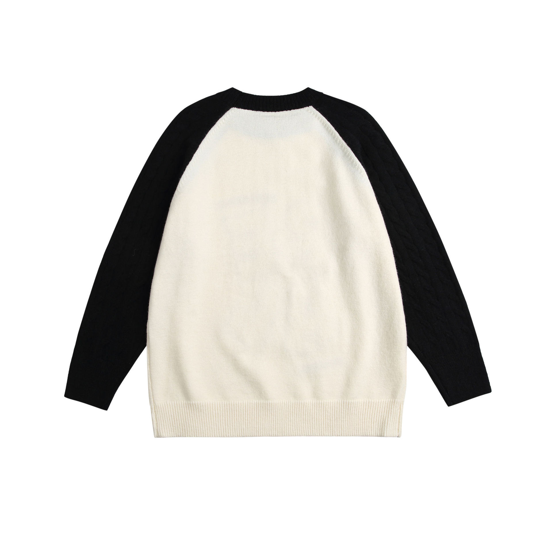 GrogeousBen  Unisex  American retro color collision original splicing lazy wind sweater loose versatile couple knitted sweater.