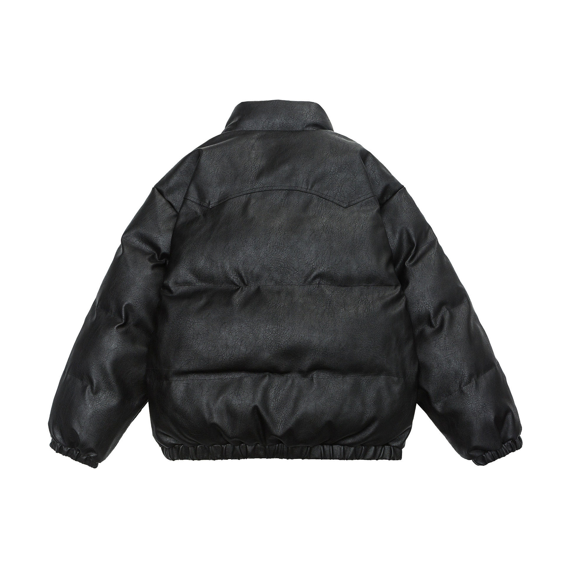 GorgeousBen  Unisex Milad cotton-padded jacket , winter trendy PU leather padded coat, thickened workwear outerwear, casual cotton jacket bread clothing.