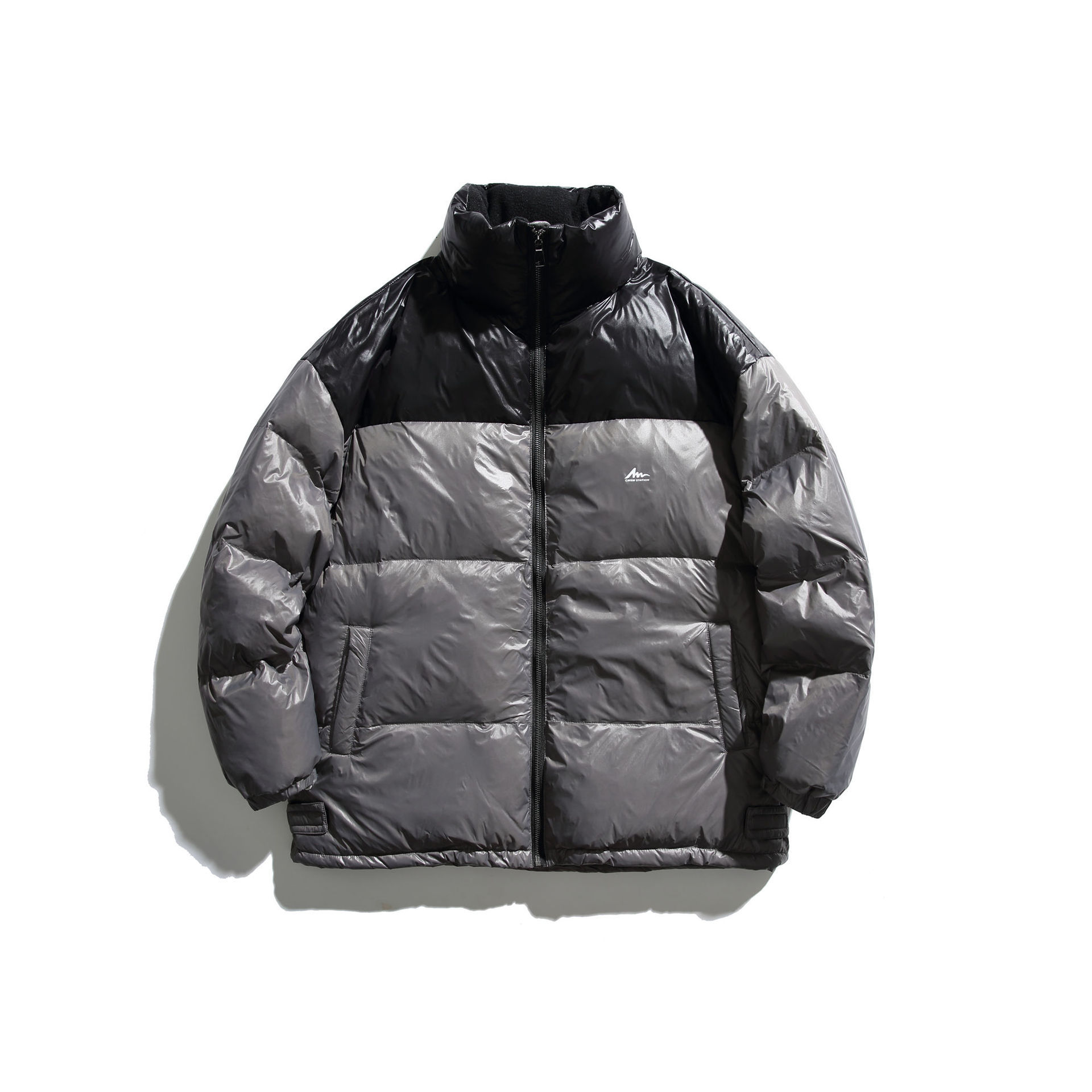 GorgeousBen  Unisex American style down jacket  winter spliced retro workwear thickened warm bread service short white duck down coat.