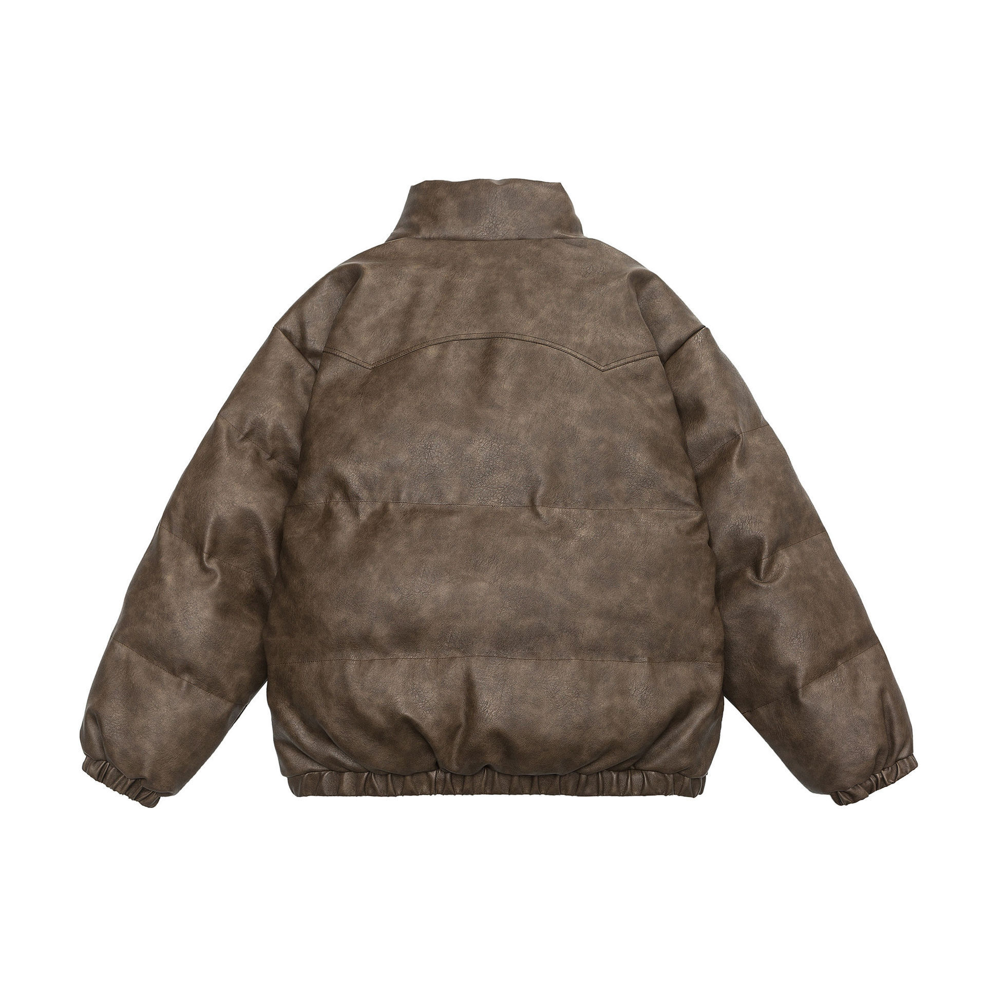 GorgeousBen  Unisex Milad cotton-padded jacket , winter trendy PU leather padded coat, thickened workwear outerwear, casual cotton jacket bread clothing.