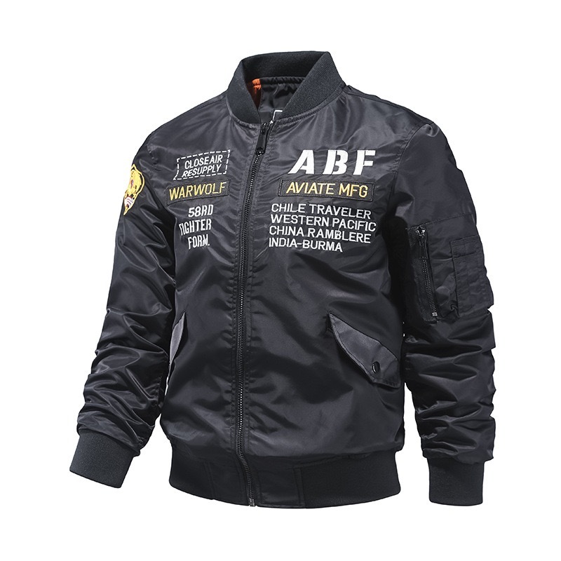 GrogeousBen  Men's  Cold Winter Streetwear Long Sleeve Men's Baseball Hiphop Embroidered Badge Patch  Varsity Bomber Jackets