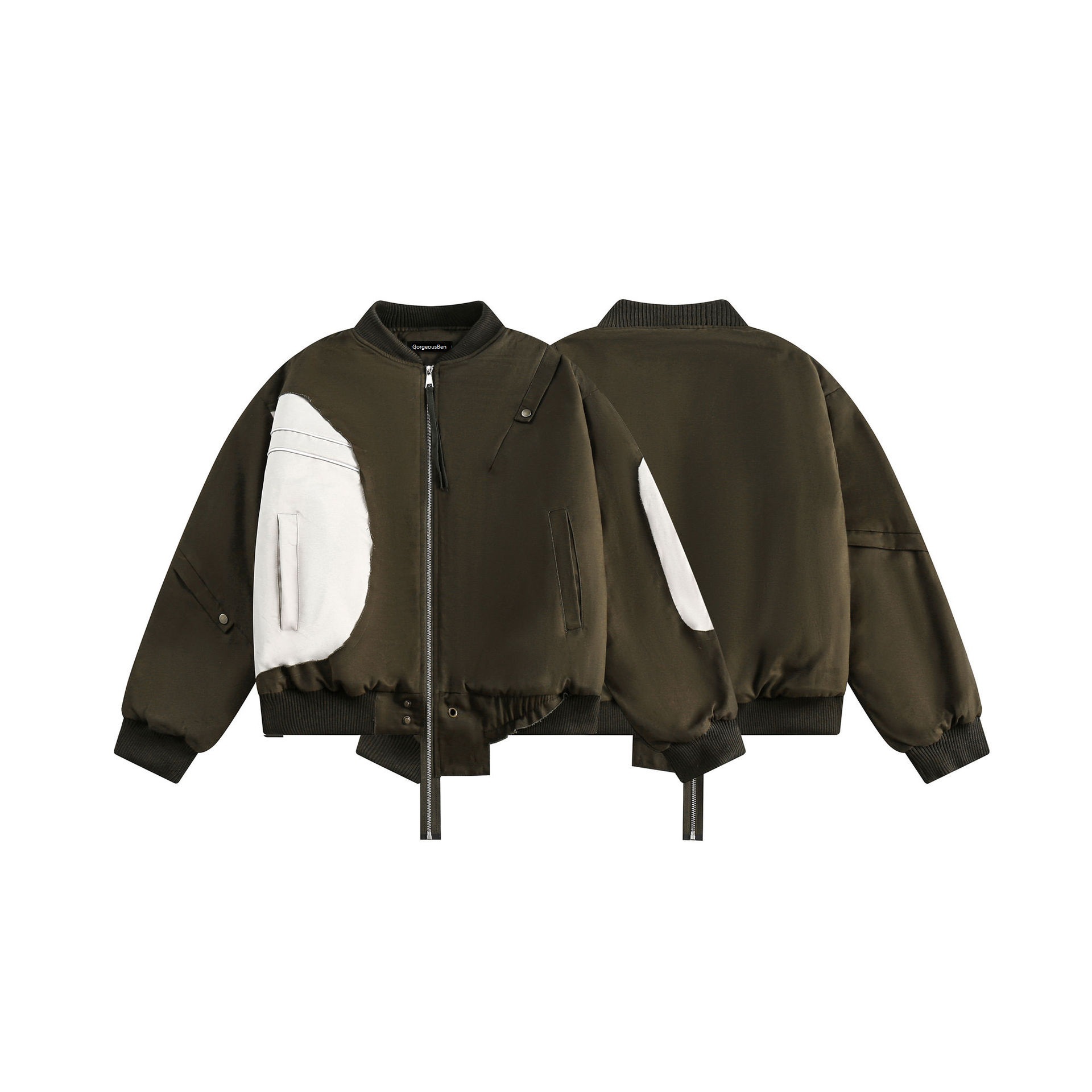 GorgeousBen  Unisex American style color-blocking splicing thickened baseball jacket for women and men, couple's new winter warm cotton jacket.