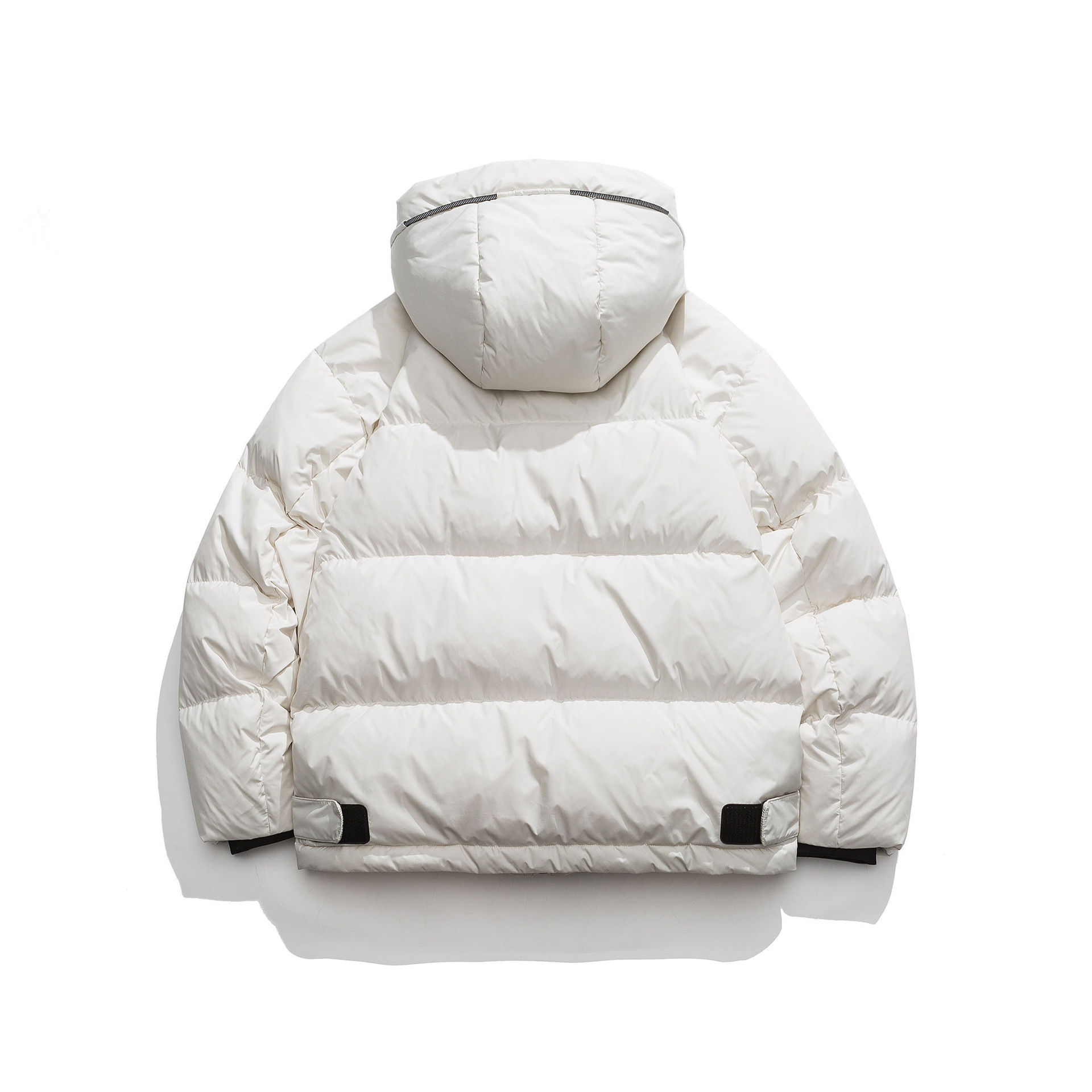 GorgeousBen  Unisex American high-street letter patch workwear down jacket , thickened for winter, trendy hooded outerwear for couples.