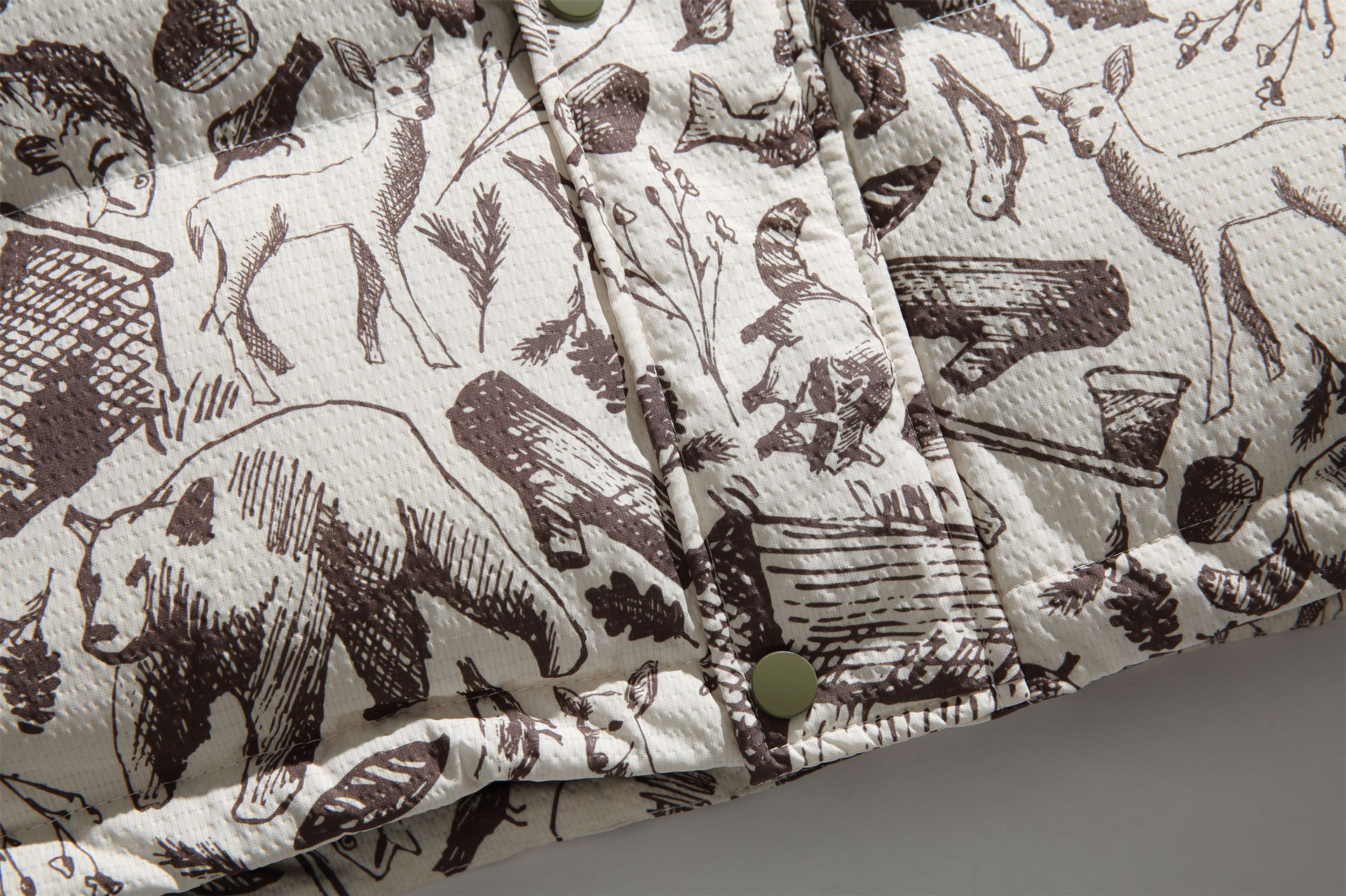 GorgeousBen  Unisex American high-street style winter cotton jacket with all-over print design and a stand-up collar, featuring a unique and trendy look.